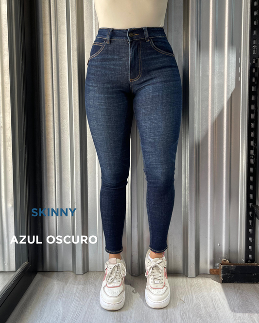 Jean skinny/mom fit strech tiro alto